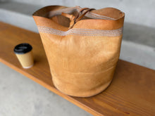 Load image into Gallery viewer, Wabi Sabi Leather Basket - NATURAL VEG TAN