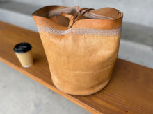 Load image into Gallery viewer, Wabi Sabi Leather Basket - NATURAL VEG TAN