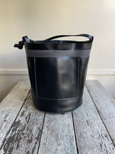 Load image into Gallery viewer, Wabi Sabi Leather Basket - Oxford Black (semi-glossy)