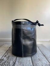 Load image into Gallery viewer, Wabi Sabi Leather Basket - Oxford Black (semi-glossy)